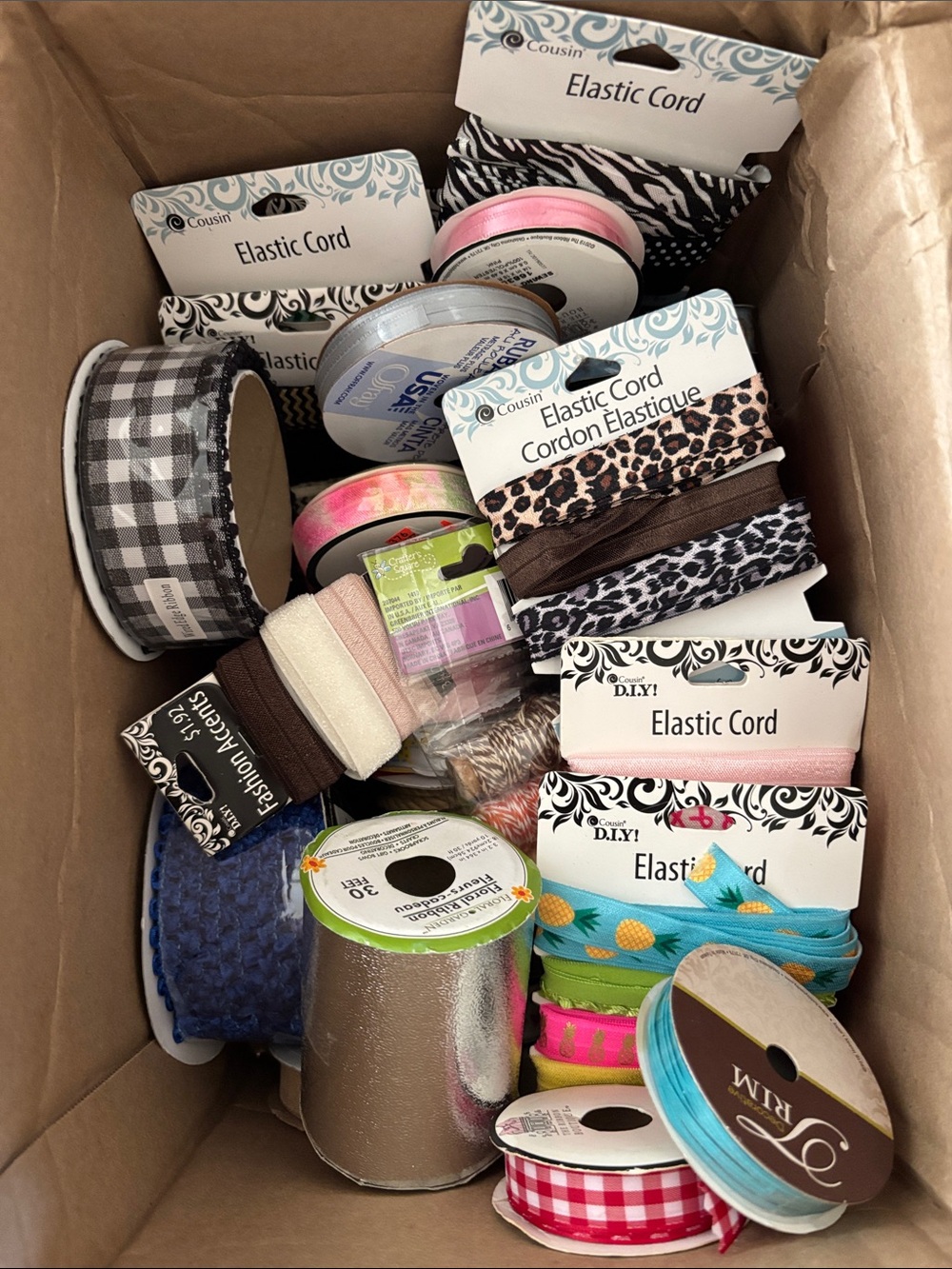 Box of Ribbon and Cord